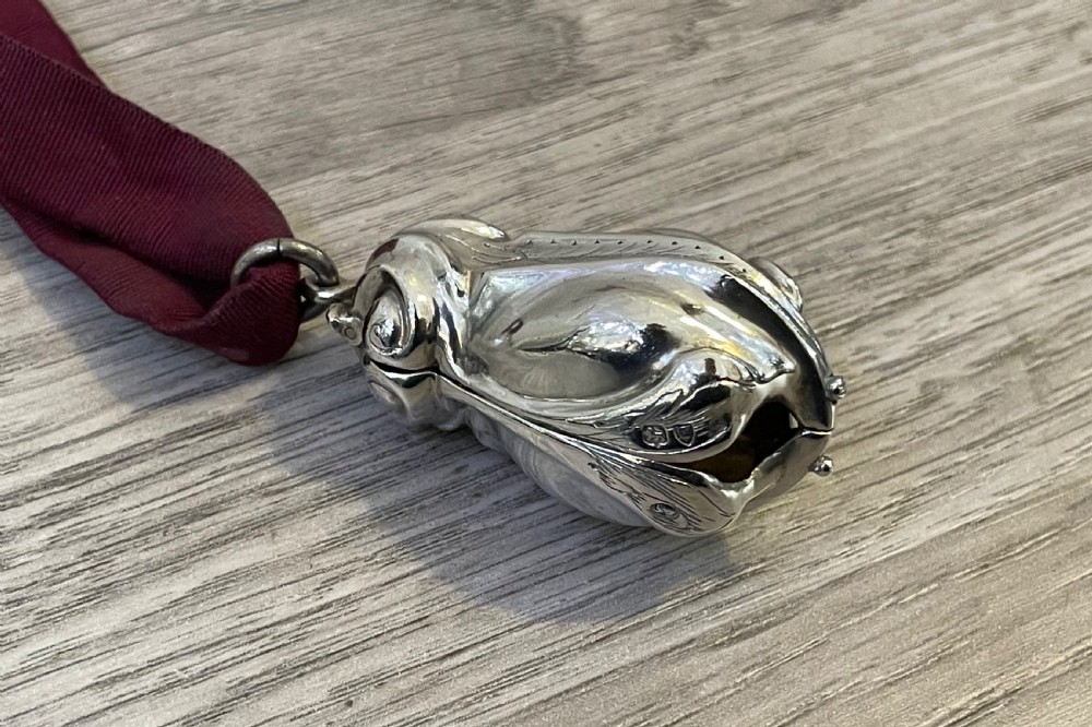Rare Victorian Silver Childs Rattle Pendant, hallmarked London 1881 View II