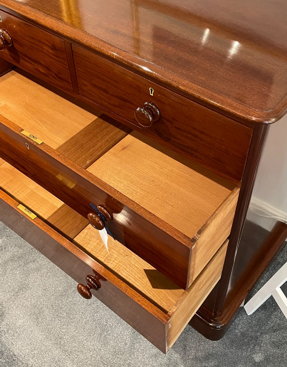 Victorian Mahogany Chest of Drawers by Heals & Sons View VIII
