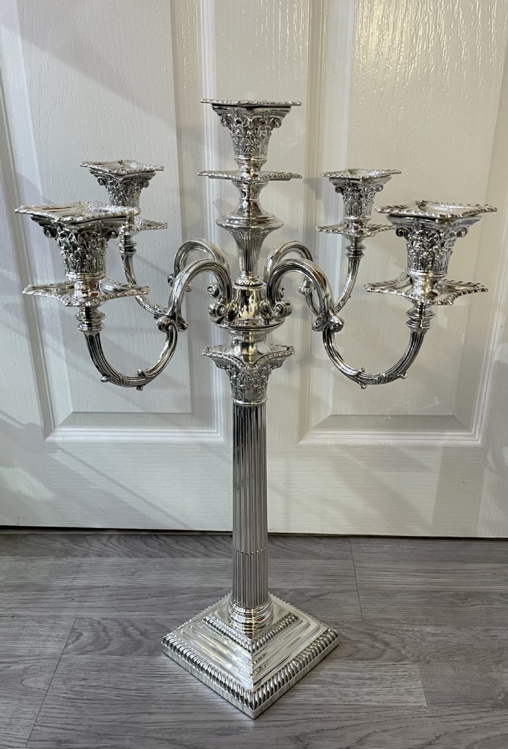 Impressive Victorian Solid Silver Five Light Candelabra Candelabrum, 1895
