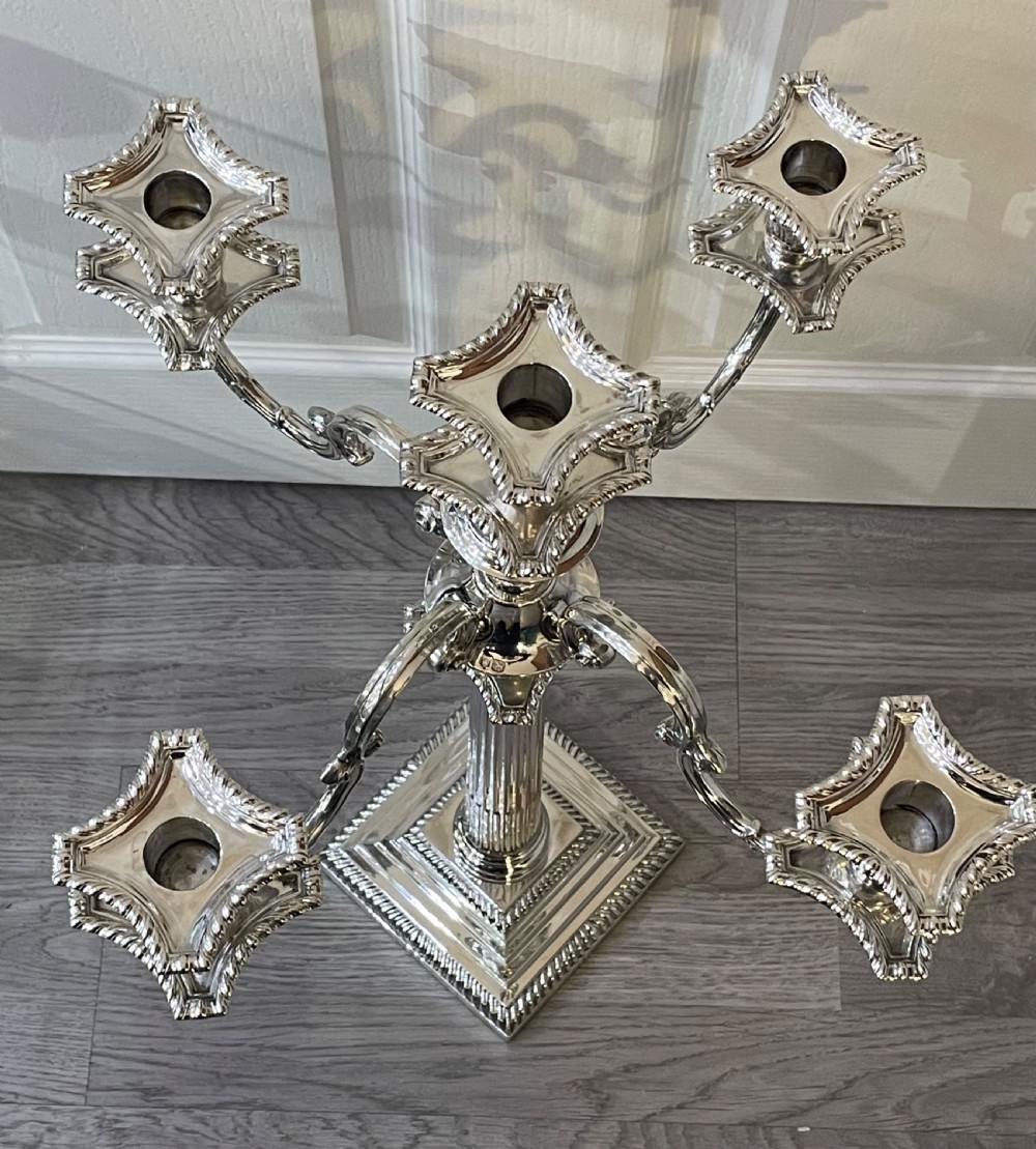 Impressive Victorian Solid Silver Five Light Candelabra Candelabrum, 1895 View IV
