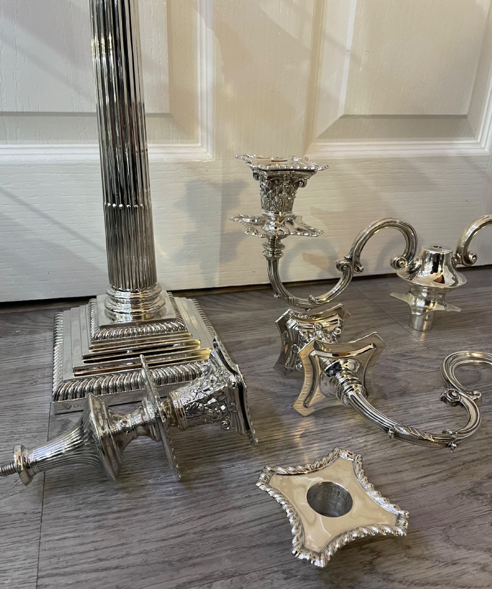 Impressive Victorian Solid Silver Five Light Candelabra Candelabrum, 1895 View VII