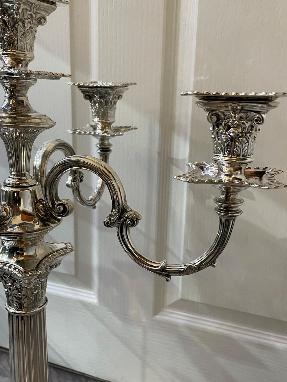 Impressive Victorian Solid Silver Five Light Candelabra Candelabrum, 1895 View XI