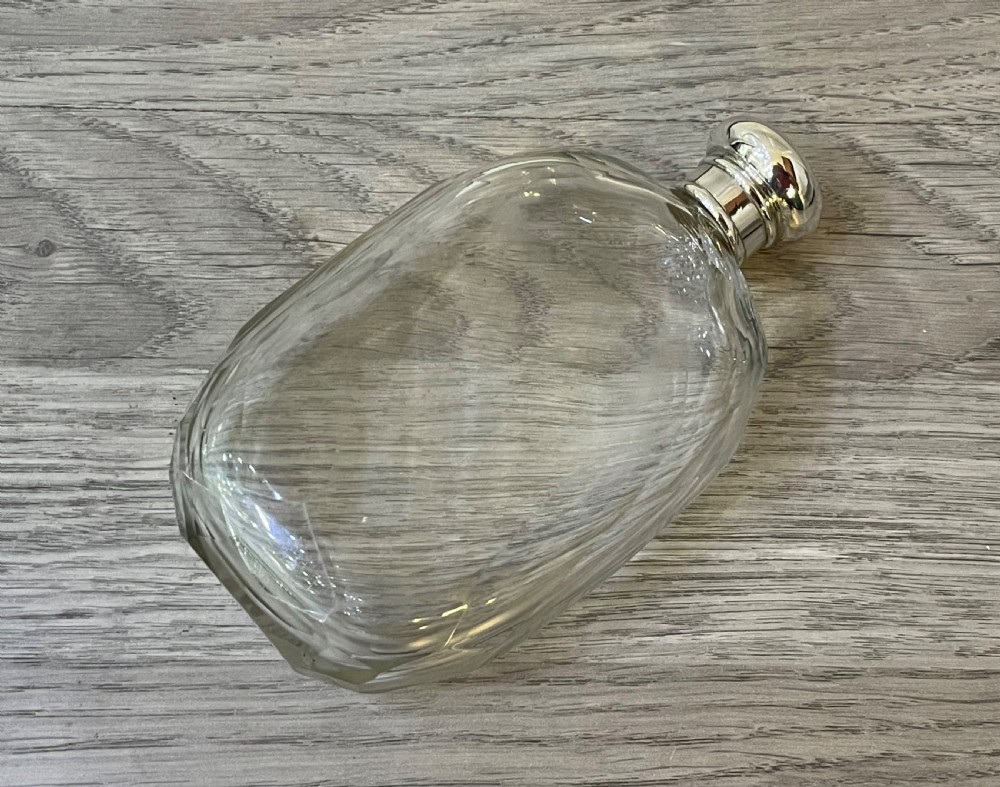 Victorian Glass Hip Flask View V