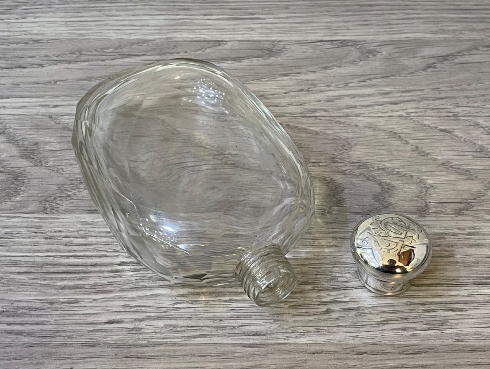Victorian Glass Hip Flask View VI