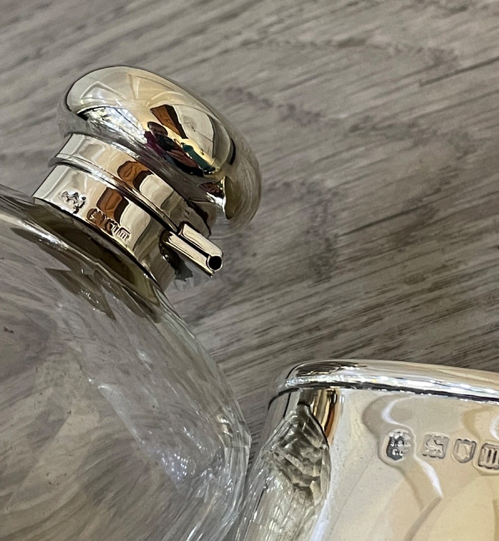 Edwardian Solid Silver Hip Flask By Drew & Sons, London 1907 View IV