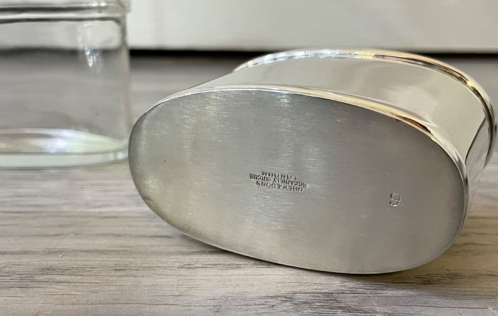 Edwardian Solid Silver Hip Flask By Drew & Sons, London 1907 View V