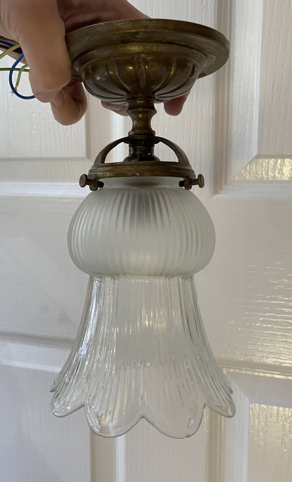 Small Edwardian Brass Hall Porch Light