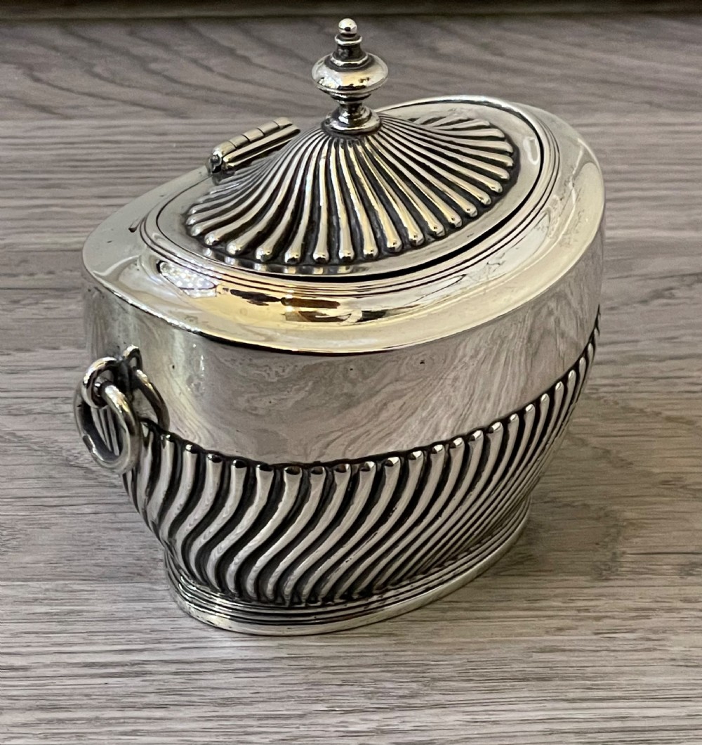 Edwardian Solid Silver Tea Caddy by Carrington View VI