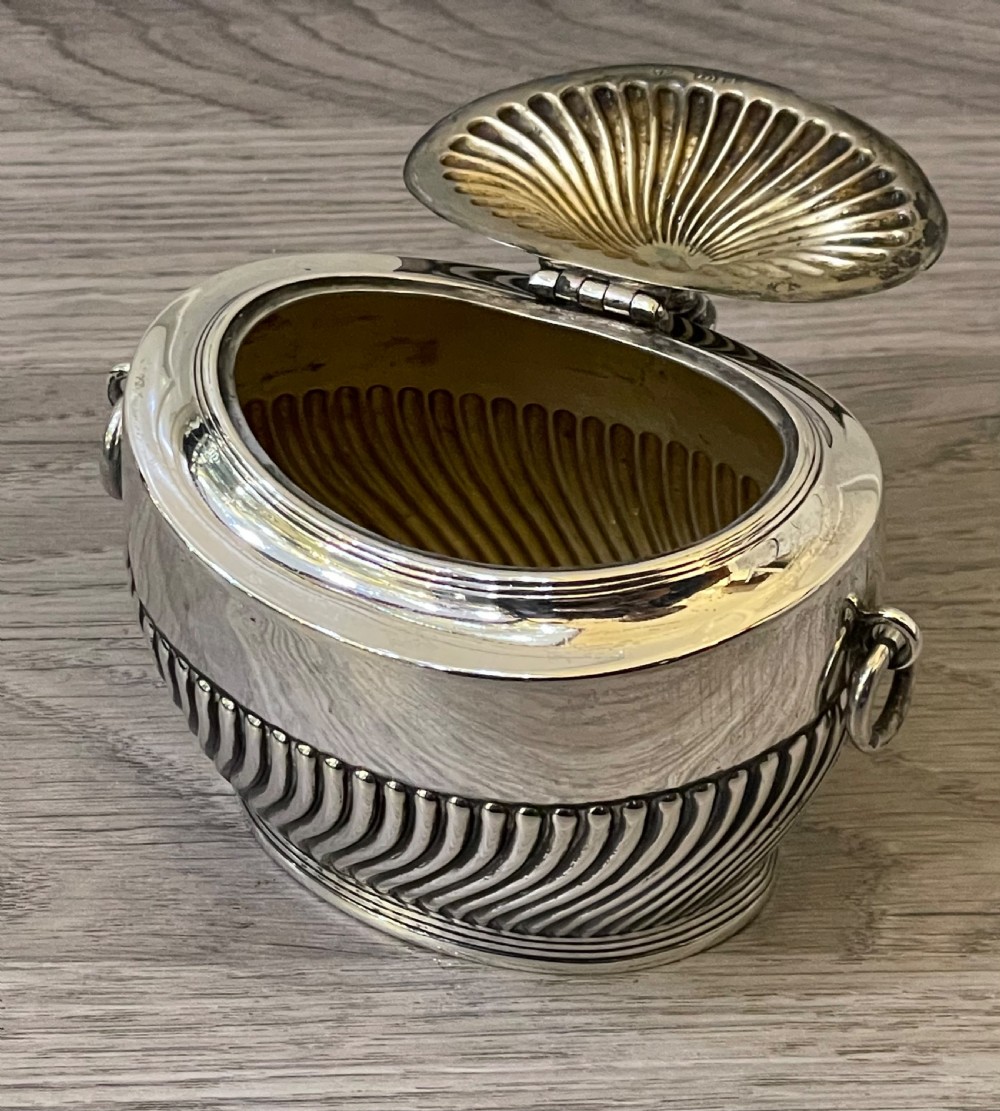 Edwardian Solid Silver Tea Caddy by Carrington View VII
