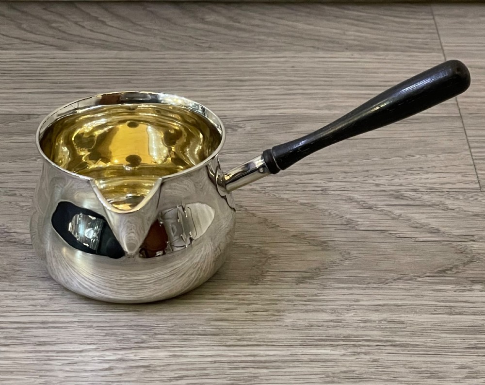 Edwardian Solid Silver Brandy Warming Pan
