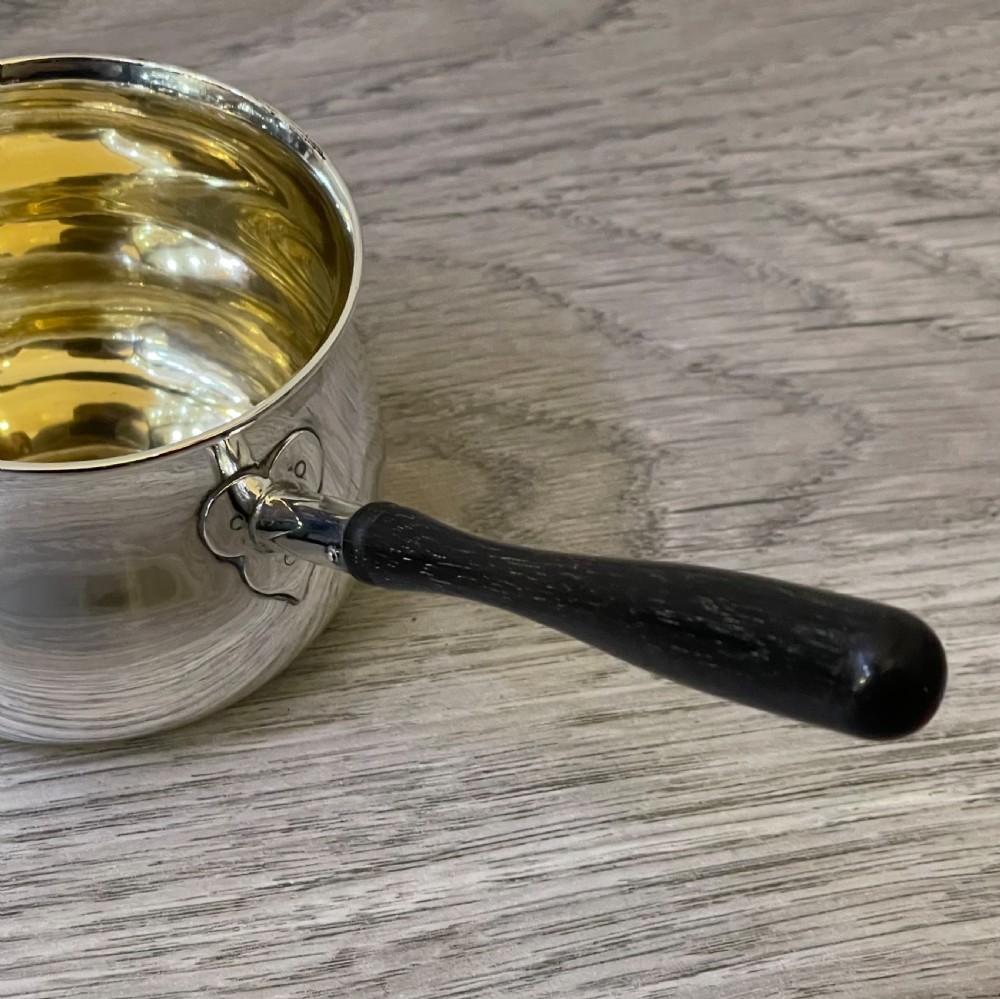 Edwardian Solid Silver Brandy Warming Pan View IV