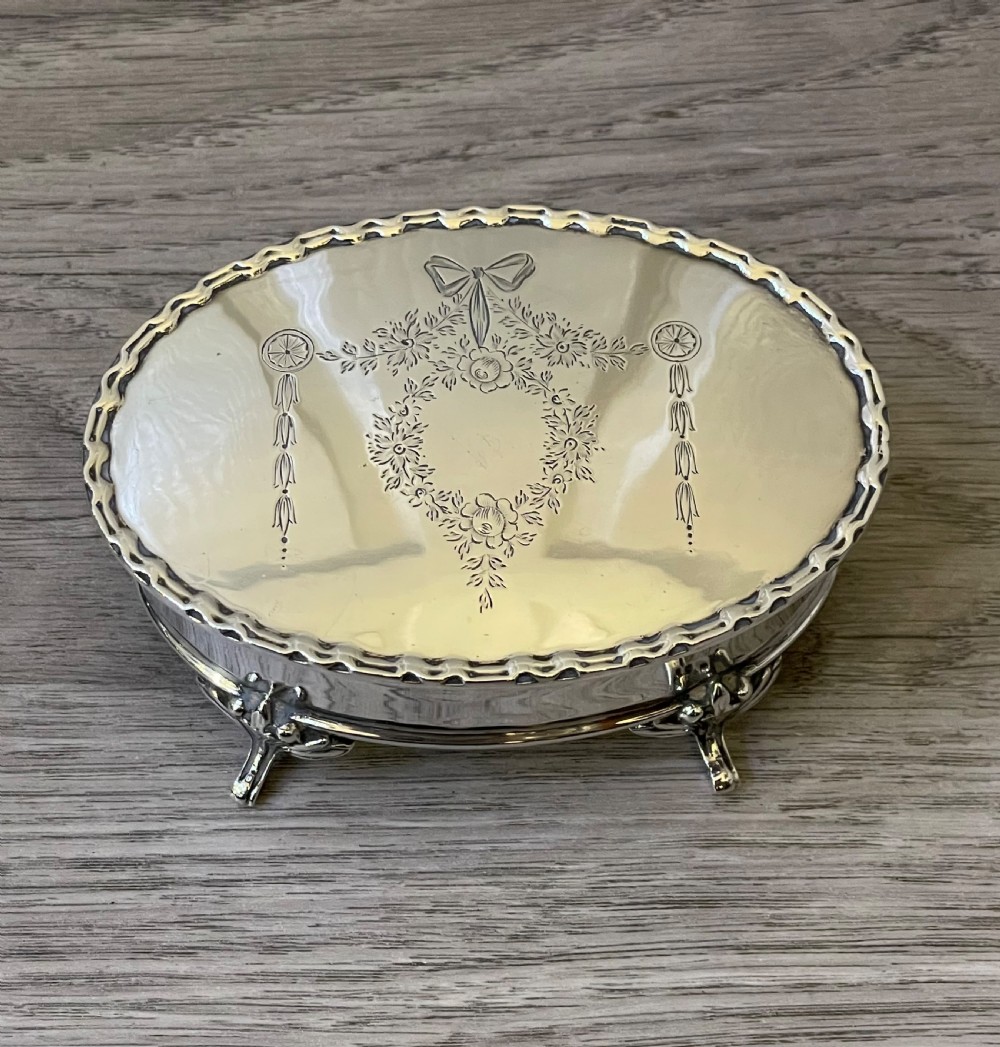 Quality George V Silver Jewellery Box By Synyer & Beddoes  View II