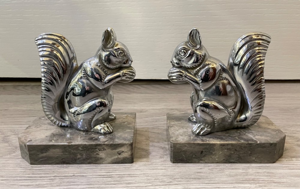 Pair of Art Deco Squirrel Book Ends 