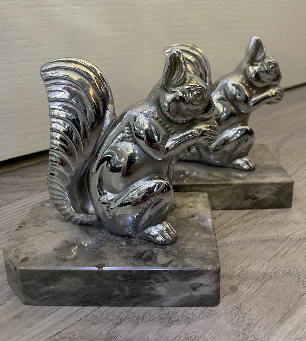 Pair of Art Deco Squirrel Book Ends  View III
