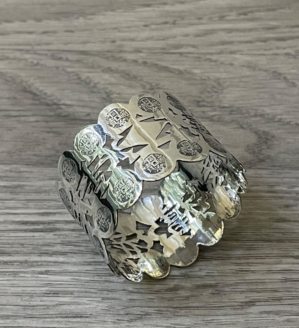 Chinese Silver Napkin Ring, 19th Century View IV