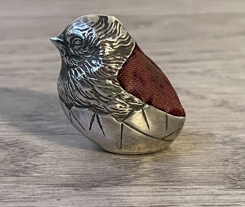 Edwardian Silver Chick Pin Cushion by Sampson Mordan 