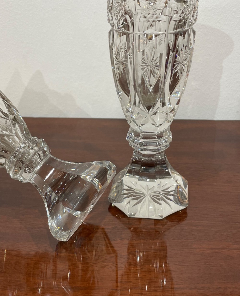 Pair of Edwardian Silver and Cut Glass Vases, hallmarked Chester 1904 View IV