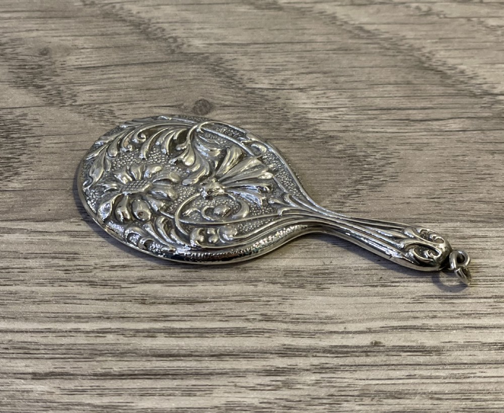 Miniature Silver Chatelaine Mirror by Crisford & Norris
