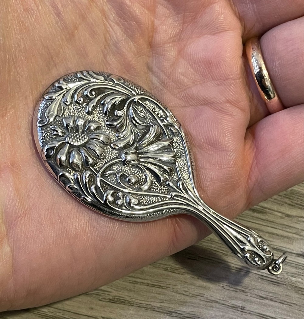 Miniature Silver Chatelaine Mirror by Crisford & Norris View II