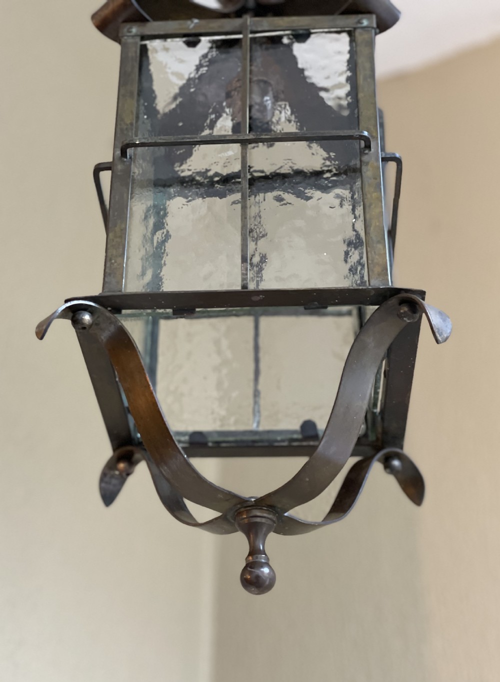 Impressive Arts & Crafts Brass Lantern Light View VIII