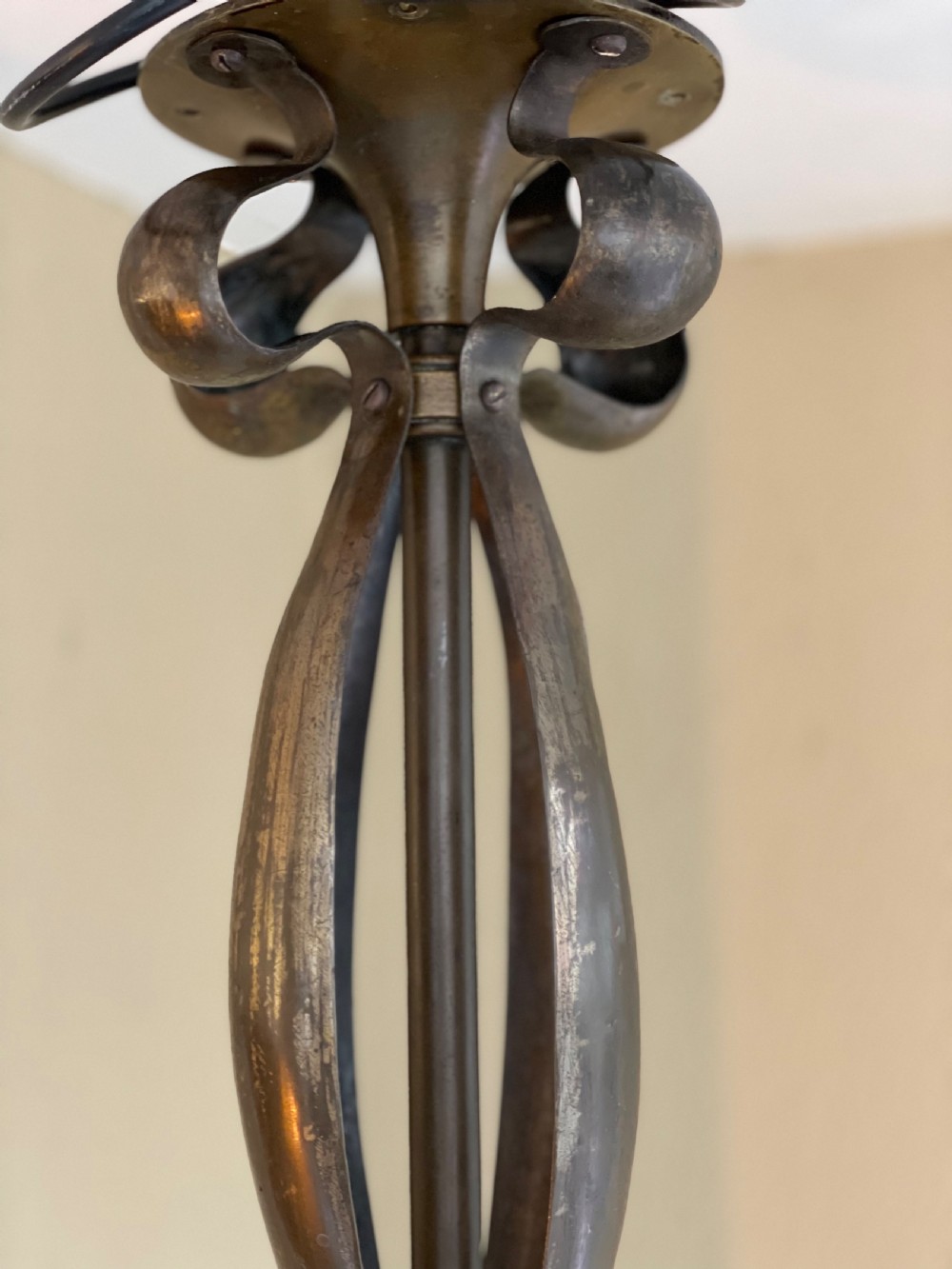 Impressive Arts & Crafts Brass Lantern Light View IX