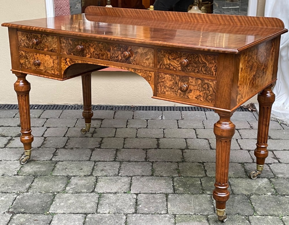 Quality Victorian Burr Walnut Dressing Table by Holland & Sons