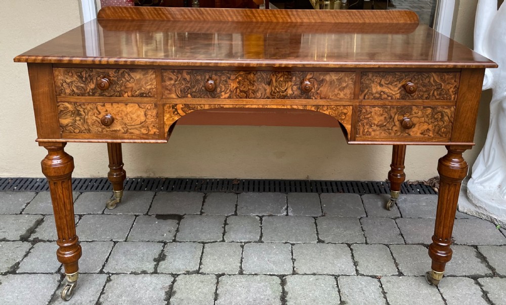 Quality Victorian Burr Walnut Dressing Table by Holland & Sons View II