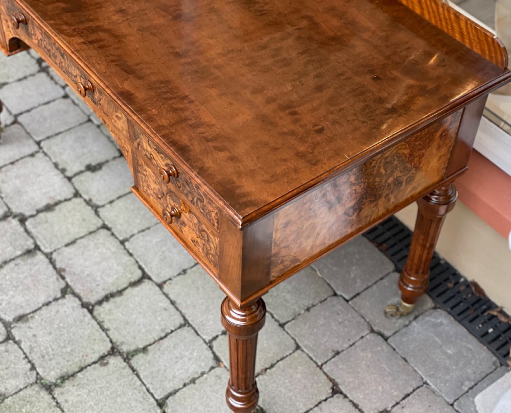 Quality Victorian Burr Walnut Dressing Table by Holland & Sons View III