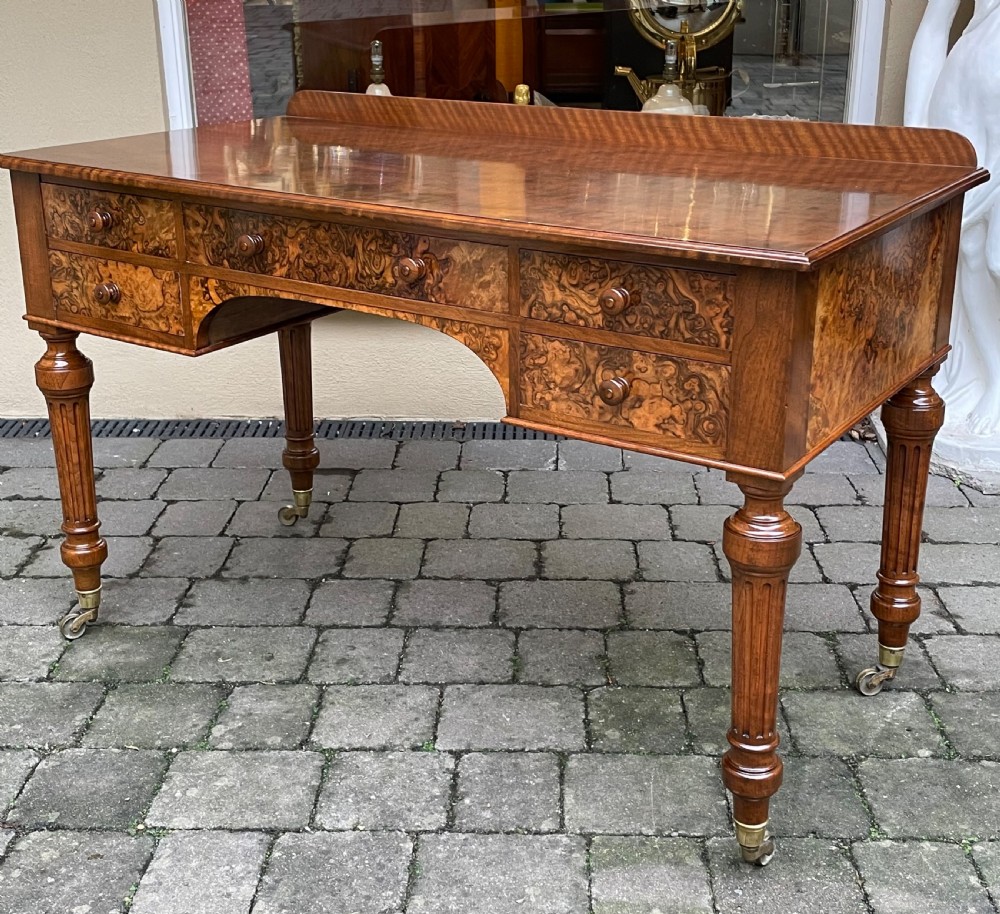 Quality Victorian Burr Walnut Dressing Table by Holland & Sons View VII