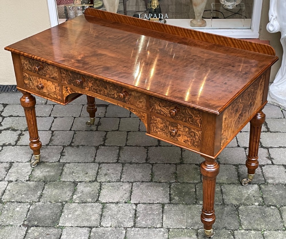 Quality Victorian Burr Walnut Dressing Table by Holland & Sons View XI