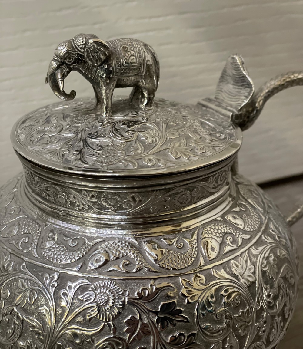 Impressive Indian Silver Three Piece Tea Set View III