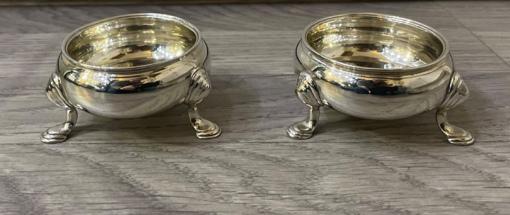 Pair George III Solid Silver Salts View II