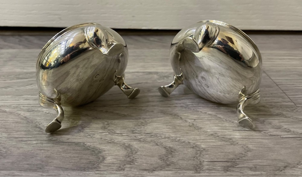 Pair George III Solid Silver Salts View IV