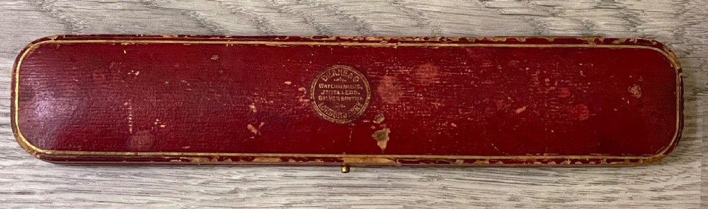 Edwardian Silver & Mother Of Pearl Cake Knife in fitted case.  View IV