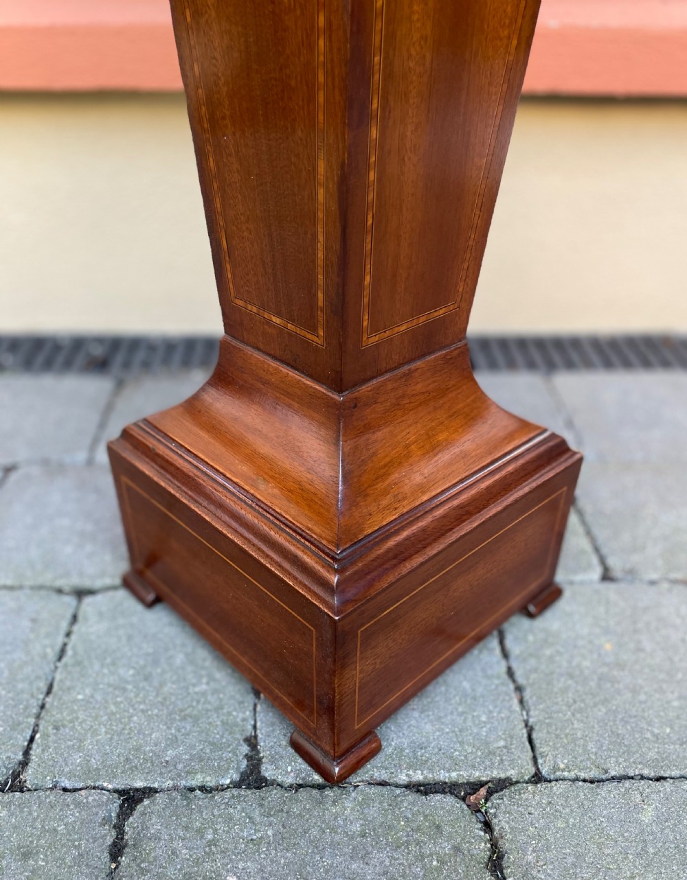 Edwardian Satinwood Banded Mahogany Pedestal Torchere View IV