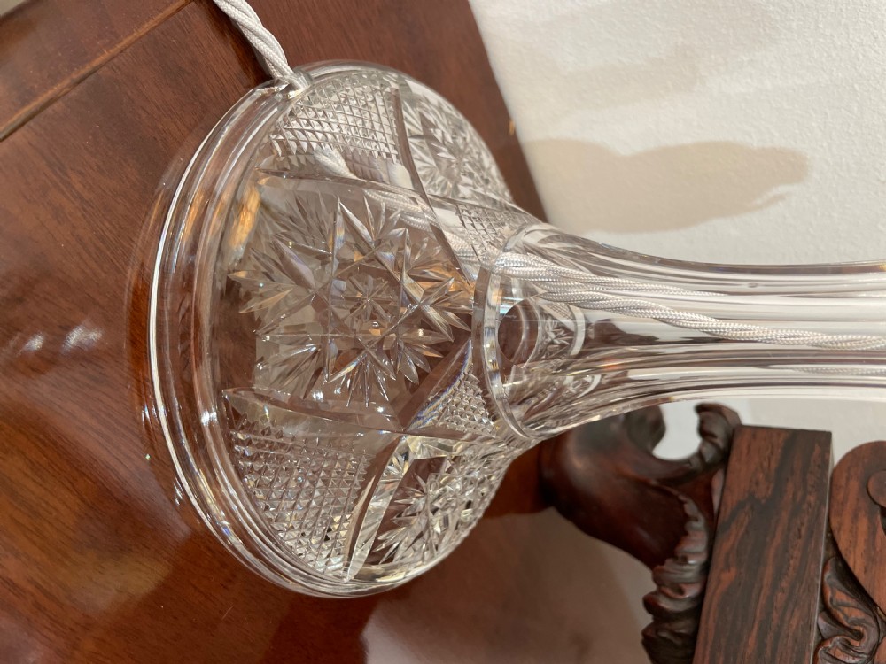 1930s Cut Glass Table Lamp by Webb View III
