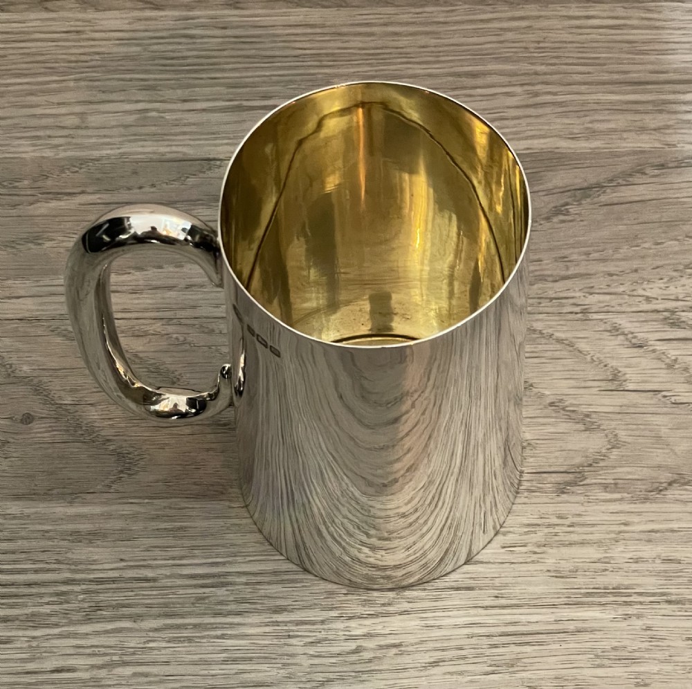 Edwardian Solid Silver Pint Tankard, Sheffield 1904 View II