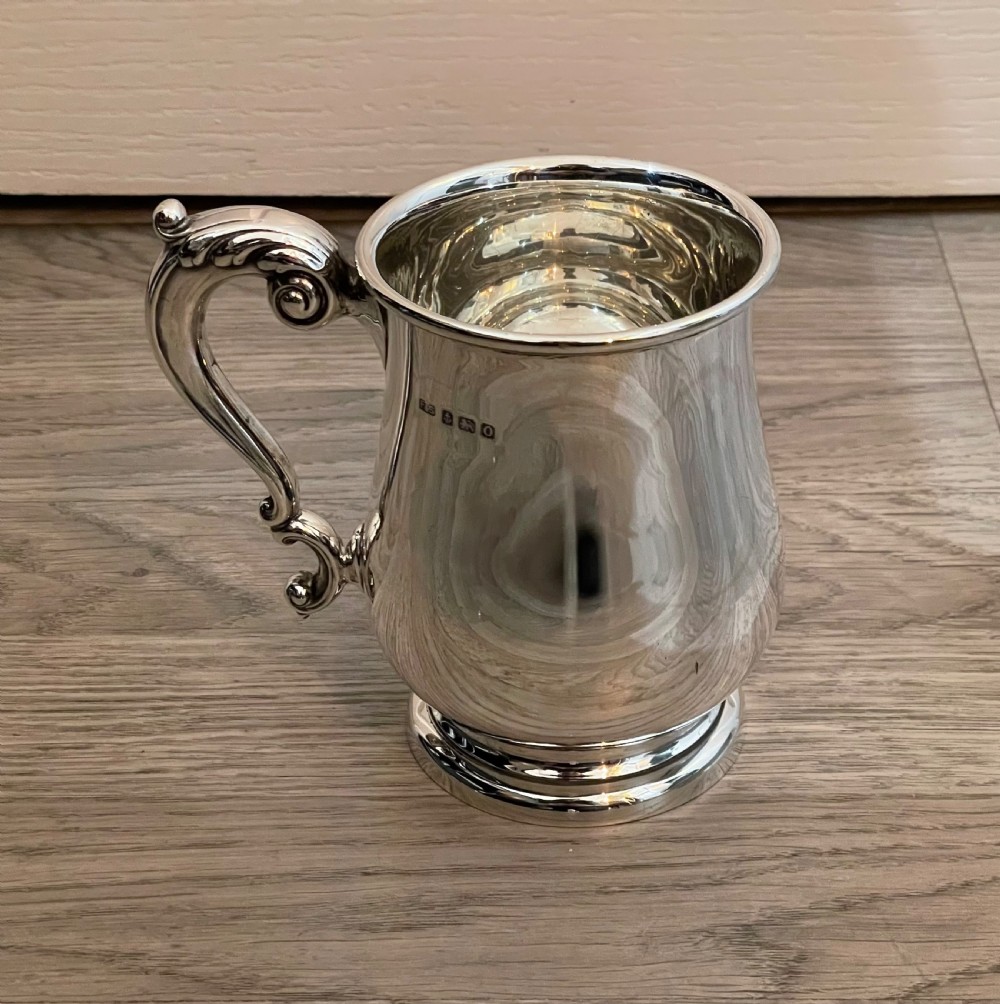 George V Solid Silver Pint Tankard