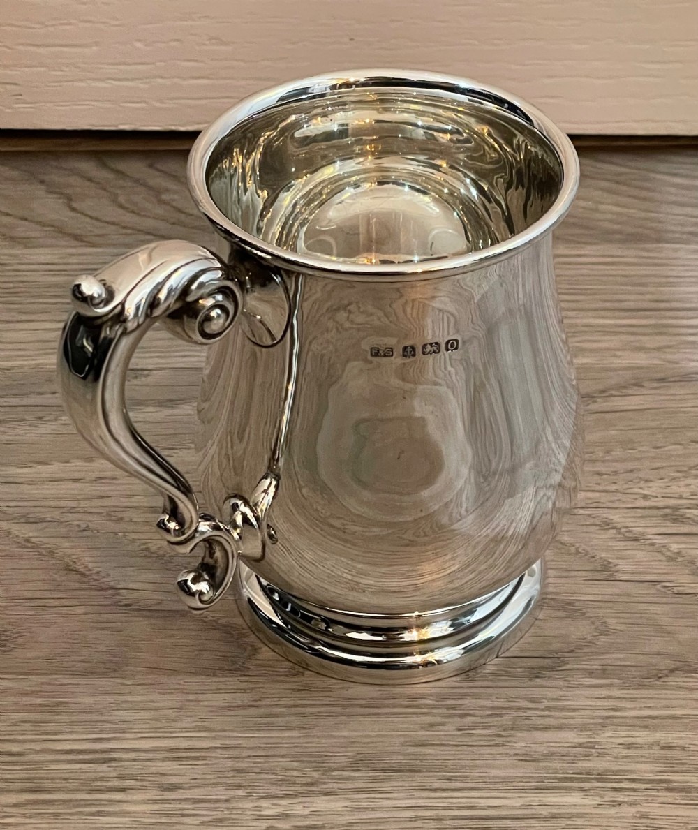 George V Solid Silver Pint Tankard View IV