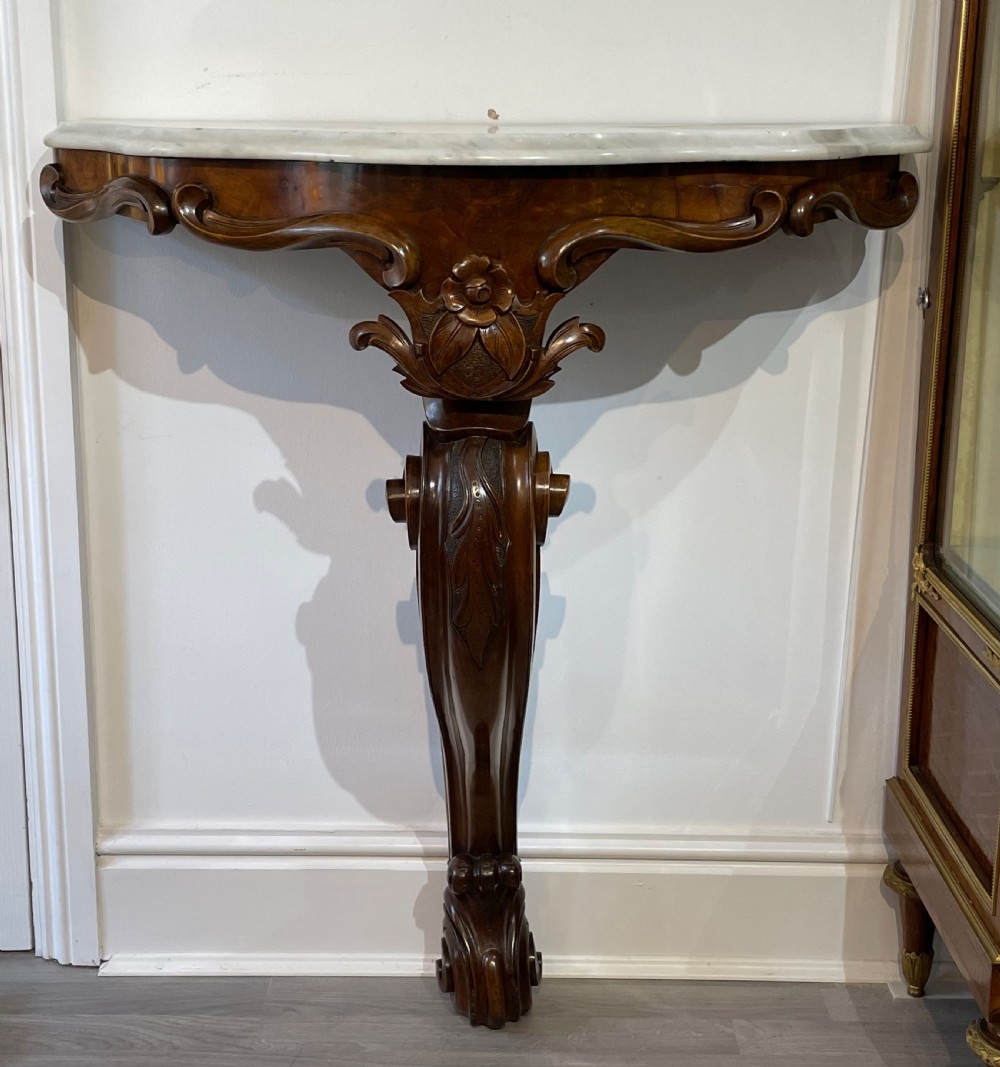 Victorian Marble Top Console Hall Table