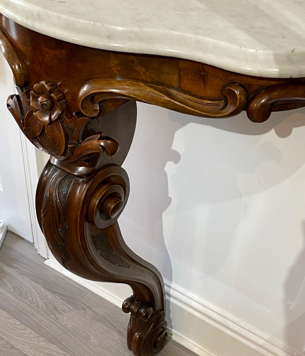 Victorian Marble Top Console Hall Table View II