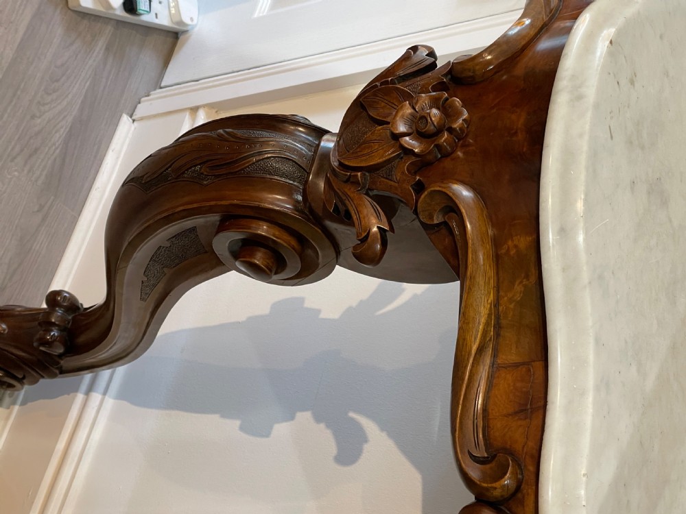 Victorian Marble Top Console Hall Table View III