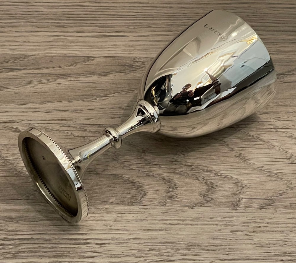 George V Solid Silver Goblet, Birmingham 1912 View II