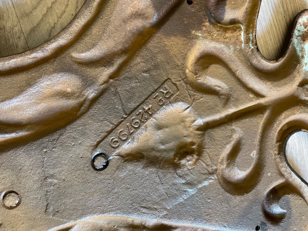 Rare Very Large Art Nouveau Cast Iron Safe Escutcheon Key Plate View IV