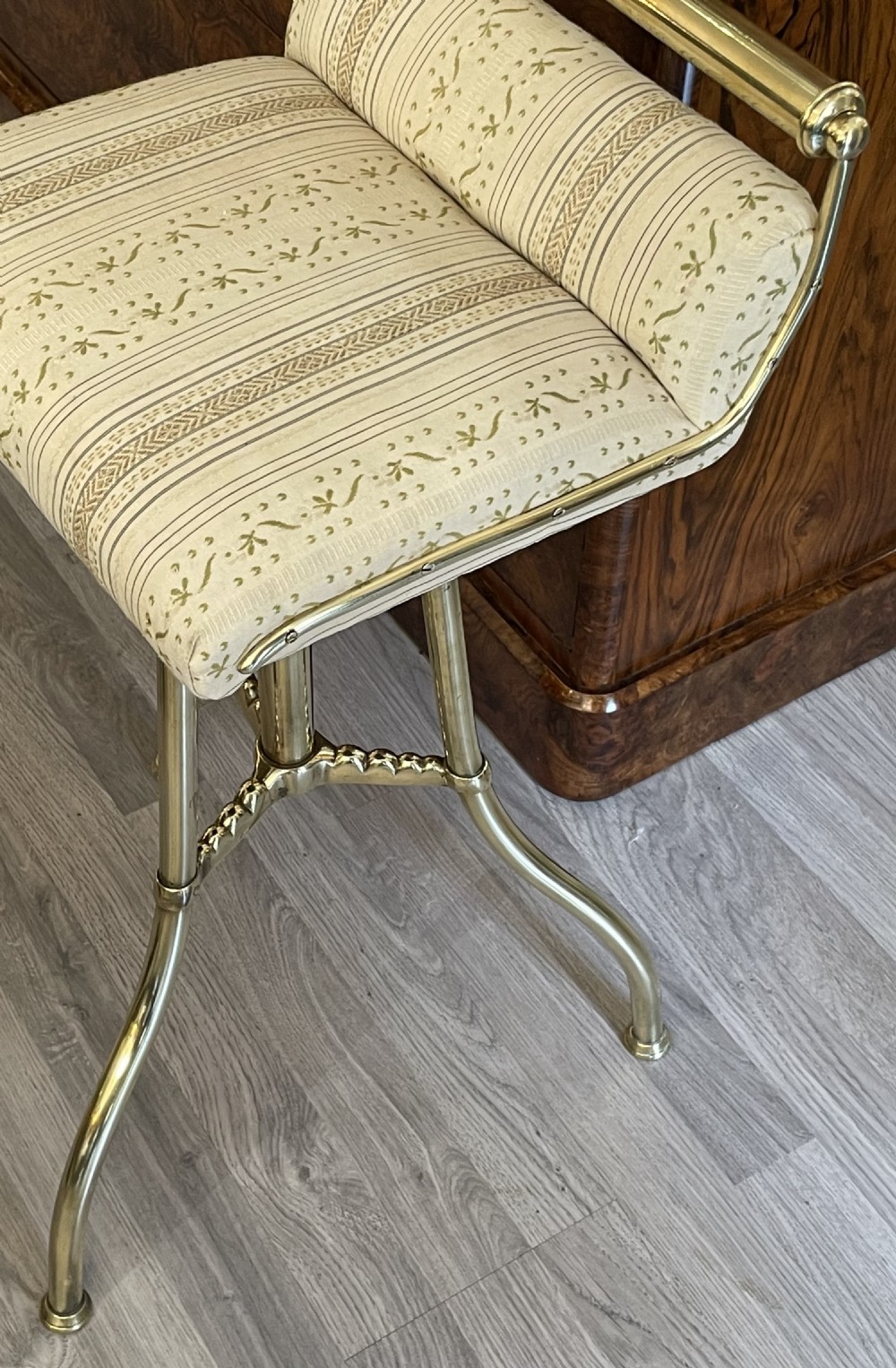 Late Victorian Brass Music Cello Stool View VI