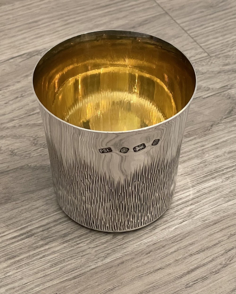 Solid Silver Beaker with Gilded Interior