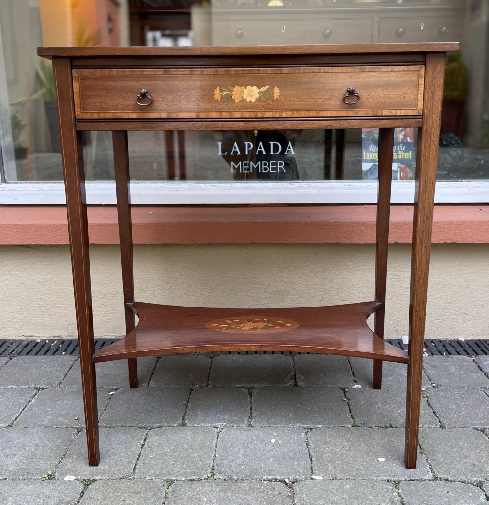 Edwardian Style Inlaid Mahogany Side Table