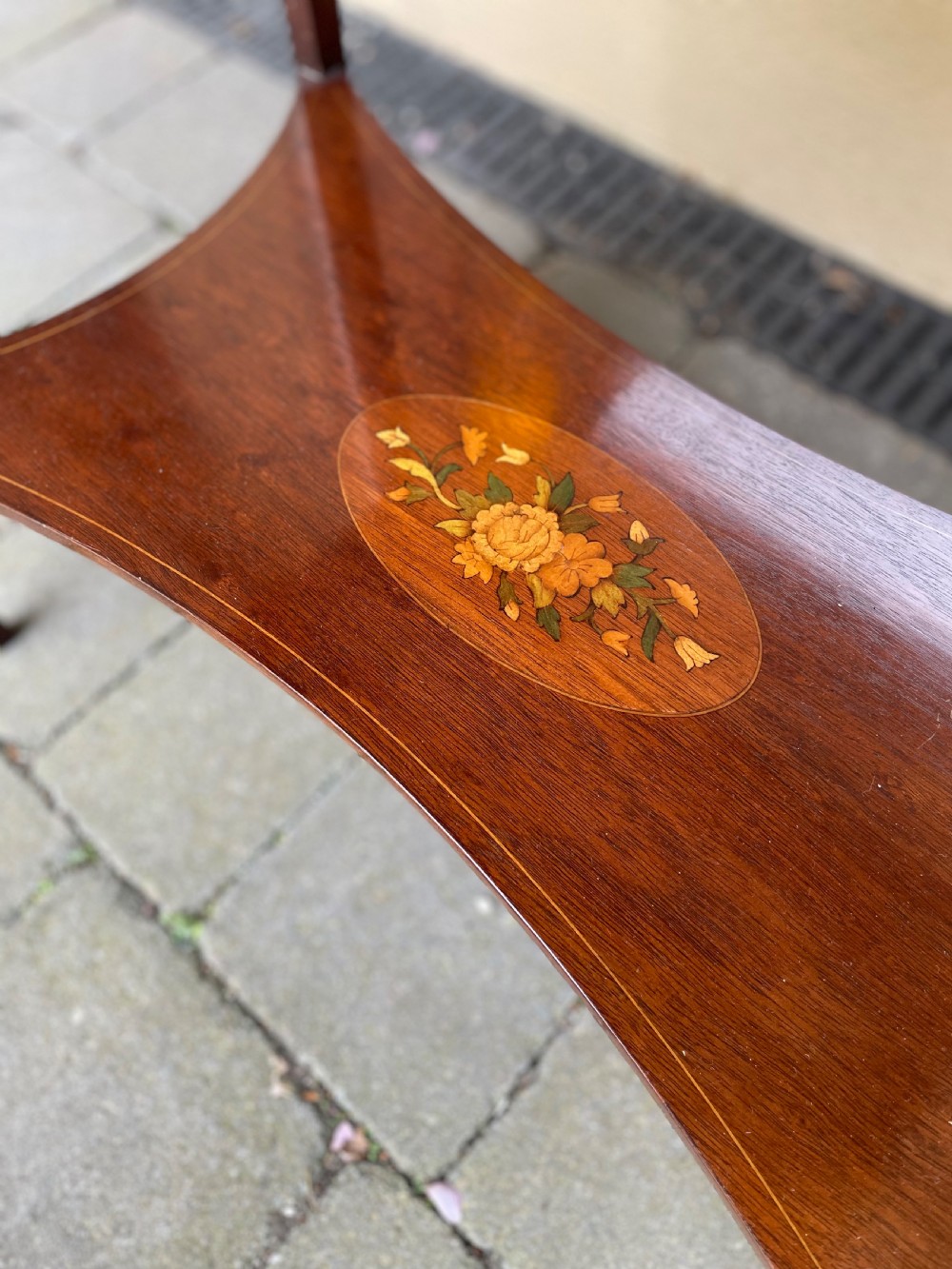Edwardian Style Inlaid Mahogany Side Table View II