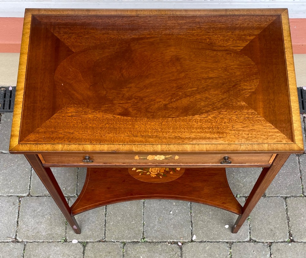 Edwardian Style Inlaid Mahogany Side Table View III