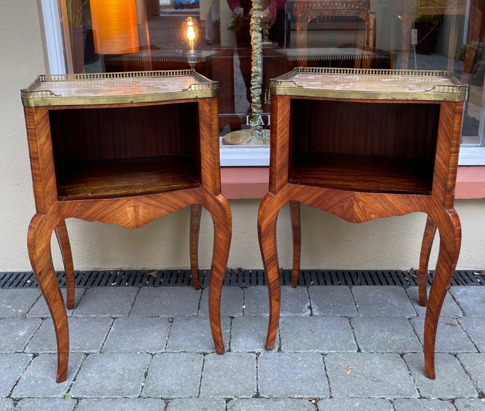 Pair of French Kingwood Bedside Cabinets Occasional Tables